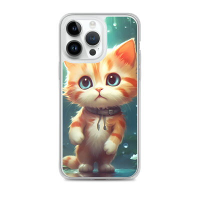 Orange White Kitten Standing Clear Case for iPhone®