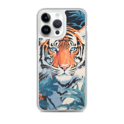 Tiger Sneaking Through Leaves Clear Case for iPhone®