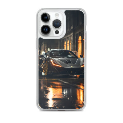 Super Car In A Rainy Night Clear Case for iPhone®