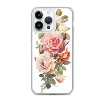 White And Baby Pink Flowers Clear Case for iPhone®