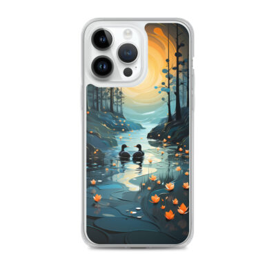 Landscape Of Two Ducks In A River Clear Case for iPhone®