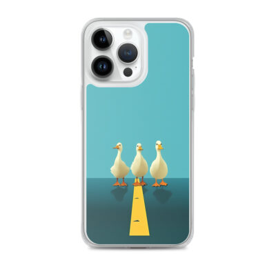 Minimalistic Art Of Ducks Walking On A Highway Clear Case for iPhone®