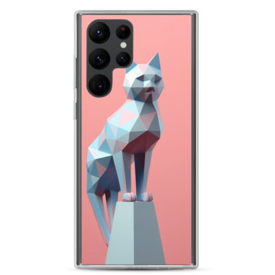 Minimlaistic Art Of A Cat Sitting On A Object Clear Case for Samsung®