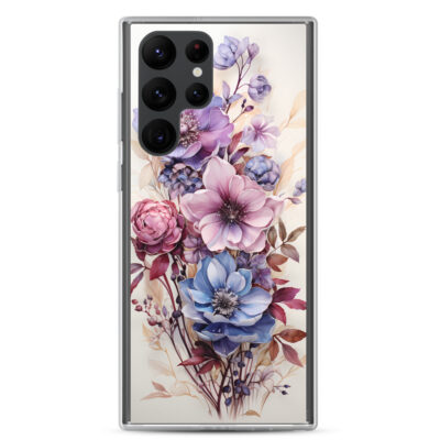 Blue And Pink Flowers Clear Case for Samsung®