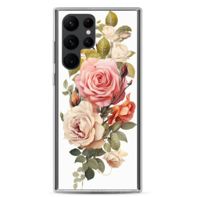 White And Baby Pink Flowers Clear Case for Samsung®