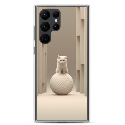 White Cat Sitting On A Ball Clear Case for Samsung®