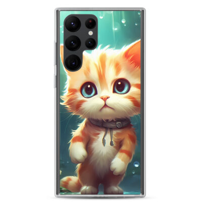 Orange White Kitten Standing Clear Case for Samsung®