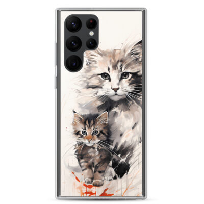 Kitten With It's Parent Clear Case for Samsung®